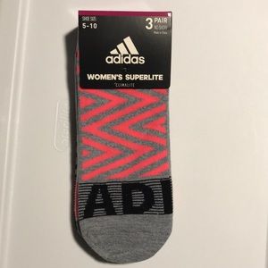 Women’s adidas 3 pair superlite no show socks